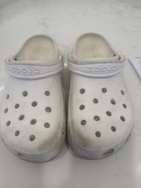 CROCS Kids White Slip-On Clogs with Heel Strap